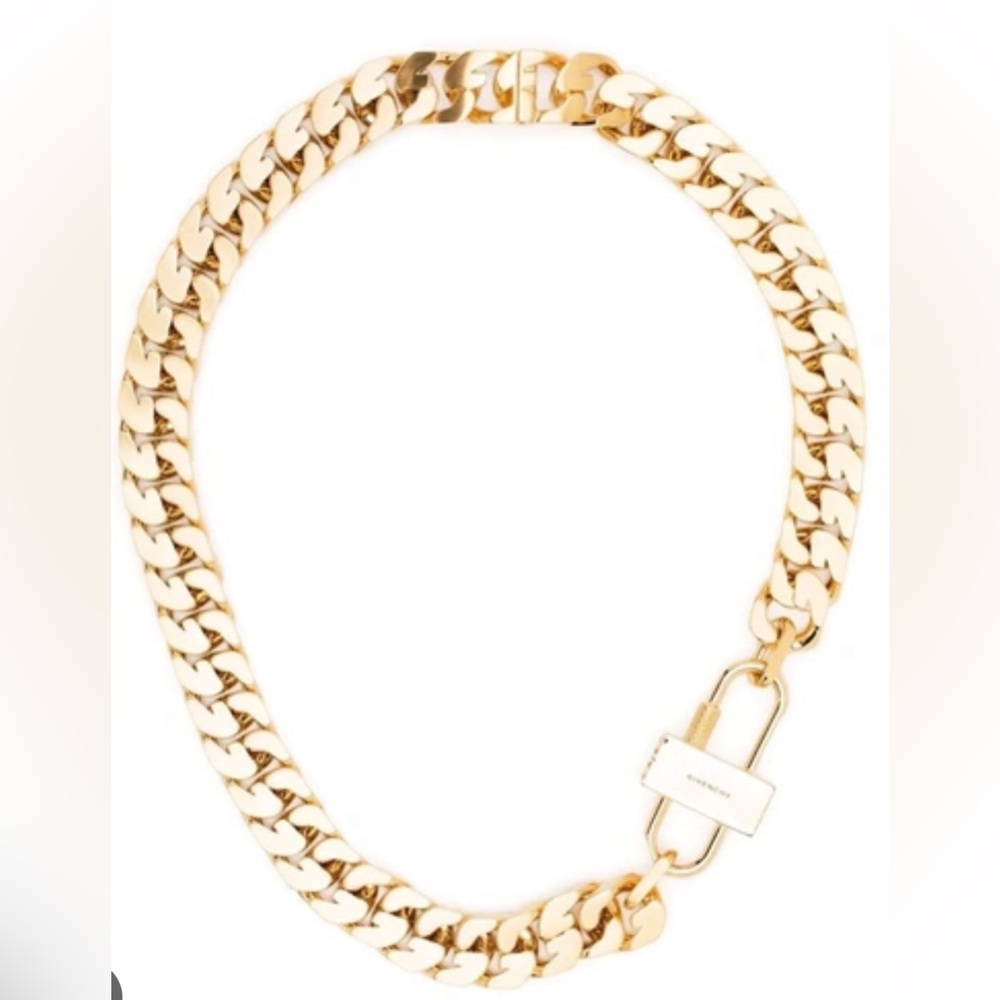 Givenchy Gold Chain Lock Necklace